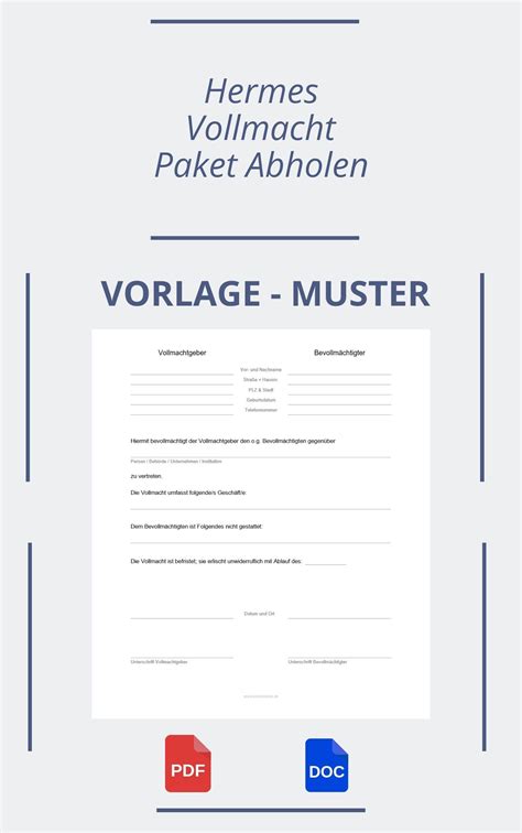 hermes vollmacht pdf